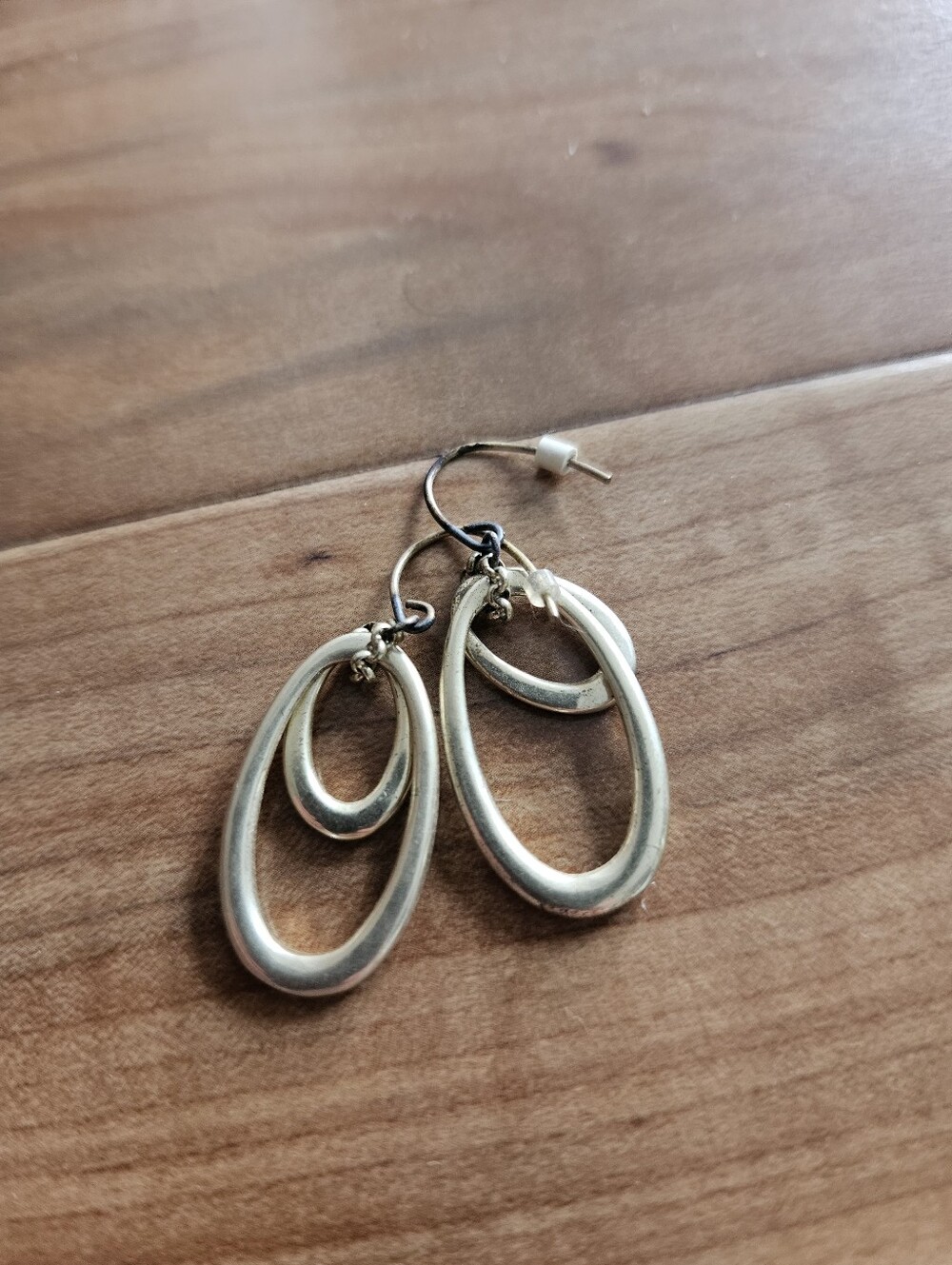 Women’s Fossil Gold Tone Double Oval Drop Earrings - Picture 3 of 3